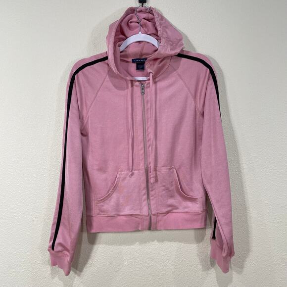 Y2k Candies Pink Striped Arm Hoodie Full Zip Jacket Bratz 2000s Trashy McBling S - Picture 1 of 7